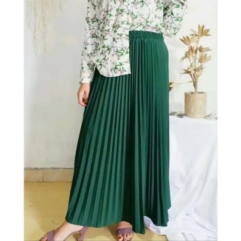 Rok plisket Polos Lipit Besar 0