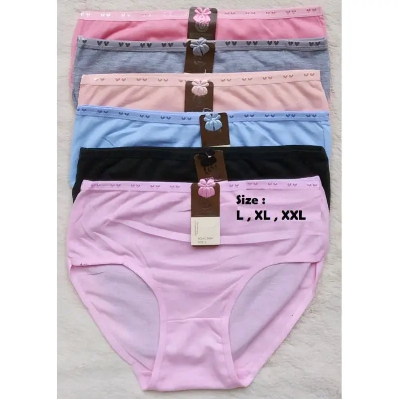 ( paket 6 pcs ) Celana Dalam Wanita Polos Katun