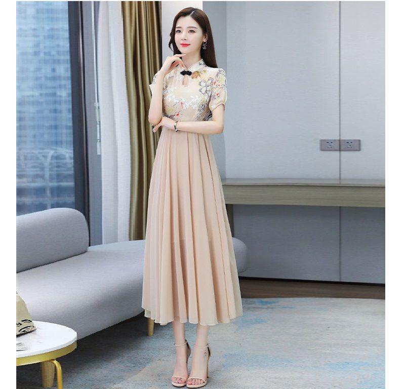 Product Introduction of Váy Sườn Xám, Cỡ Cực Lớn (150,00kg), Thanh Lịch Và Trông Trẻ Trung, Dành Cho Phụ Nữ, Thích Hợp Cho Mùa Hè, Thời Trang Quý Cô Quý Phái, Váy Midi Mỏng, Quần Áo Nữ 13
