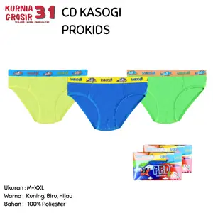 [ISI 3] CD Anak KASOGI PRO KIDS Pinggang Karet Melar / Celana Dalam PRO KIDS Polos Model Boxer