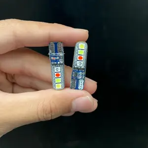 Sepasang (2Biji) Lampu Senja Jelly T10 8Led 4Warna 5050 DC 12volt dan 24volt Lampu Senja Motor Mobil Nyala Running Flash Warna Warni