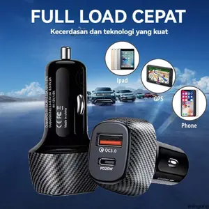 Car Charger & Motor Charger  Fast Charging with 2 Outputs (USB + Type-C). Quickly Charger for Vehicles. High-Speed Charging Solution.pain