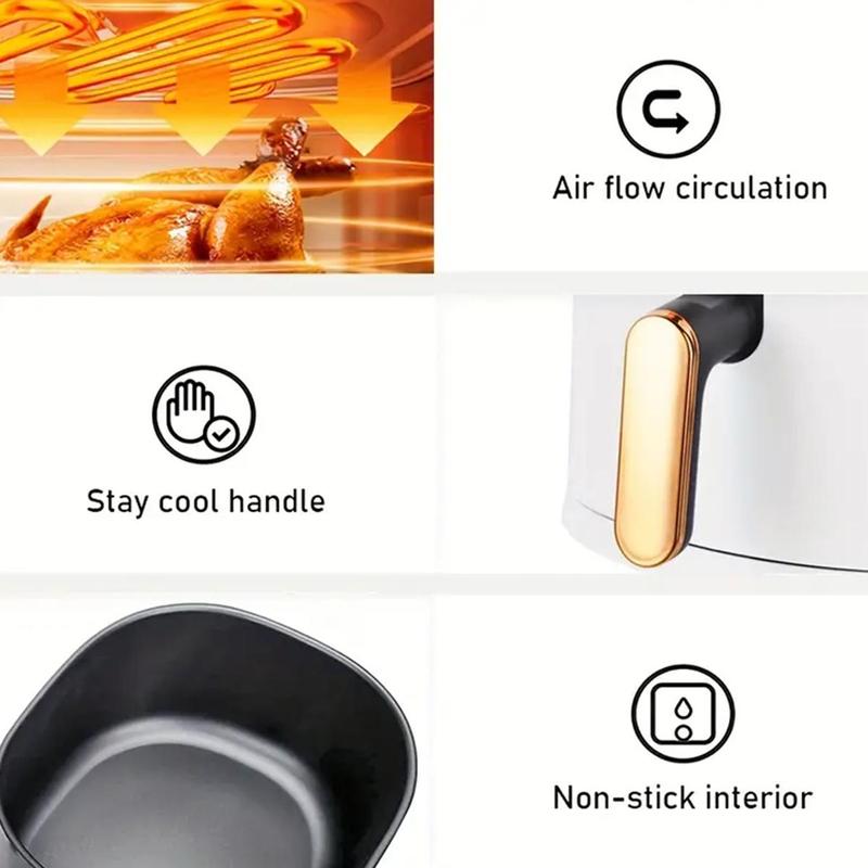 4.5L Large Capacity Air Fryer, Multifunctional Touch Screen Non-stick Electric Fryer, Multi-functional Household Food Cooker, Kitchen Appliances For Daily Use, Stocking Fillers Gift 5