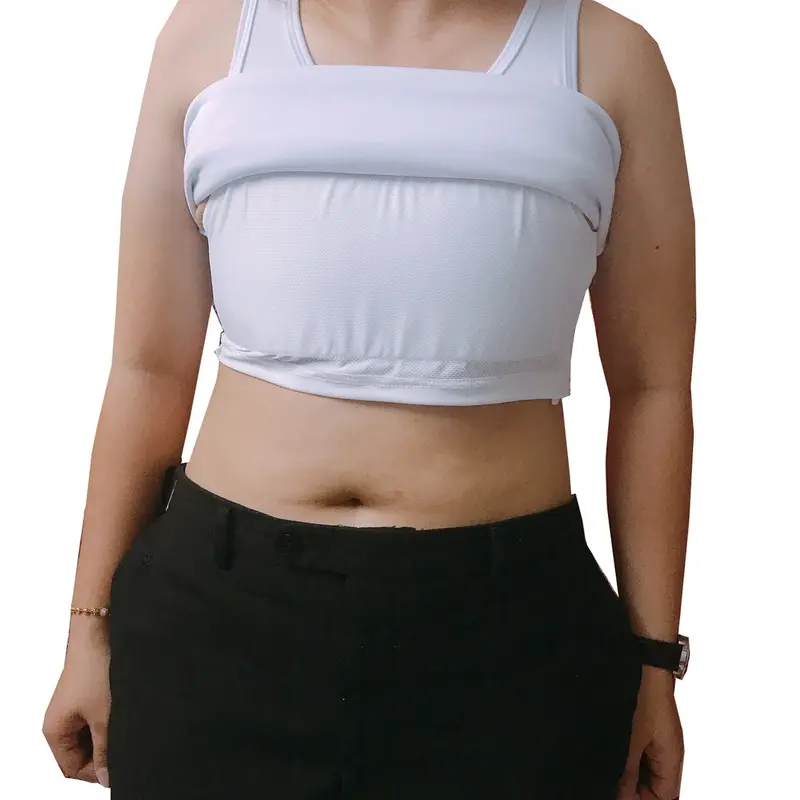 Áo Nịt Ba Lỗ Lót Cài Ngụy Trang - Áo Ba Lỗ Nịt Ngực Tomboy Dáng Dài Thun Trơn Cotton Trắng Đen Nam Cài Hông Thể Thao Gym Bigsize Form Suông Nguyễn Nguyên 2