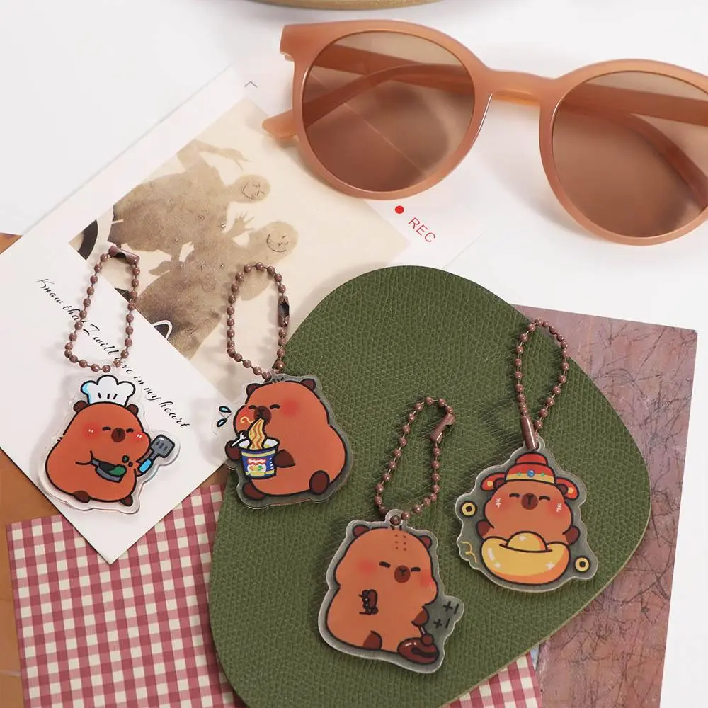 Kawaii Capybara Keychain Creative Cute Kapibara Bag Hanging Funny Cartoon Capibara Pendant Birthday Gift