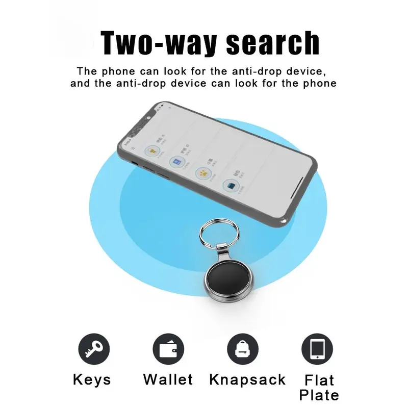 Thiết bị theo dõi GPS, kích thước nhỏ, Tuya Smart Life APP, Thiết bị tìm kiếm chìa khóa, Thích hợp cho điện thoại, trẻ em và vật nuôi, có báo động chống mất, công cụ tìm kiếm Thẻ thông minh Bluetooth Định Vị 4