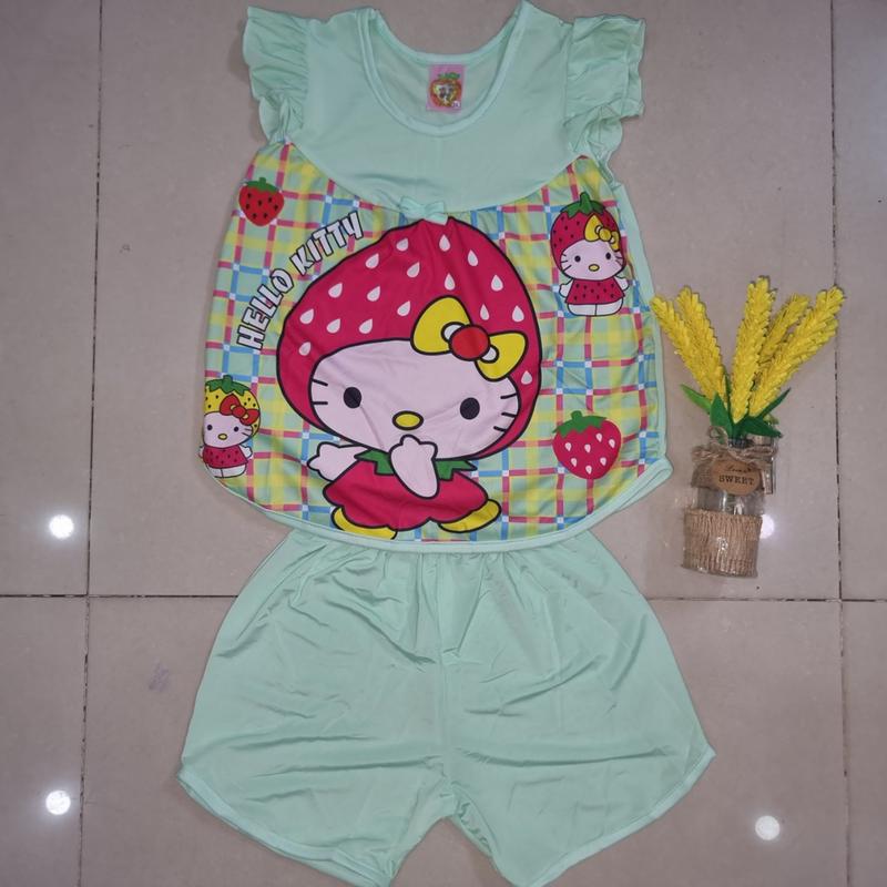 [16 – 32kg] Đồ bộ thun lạnh cho bé gái mùa hè, thoáng mát mềm mại (TL019) 0