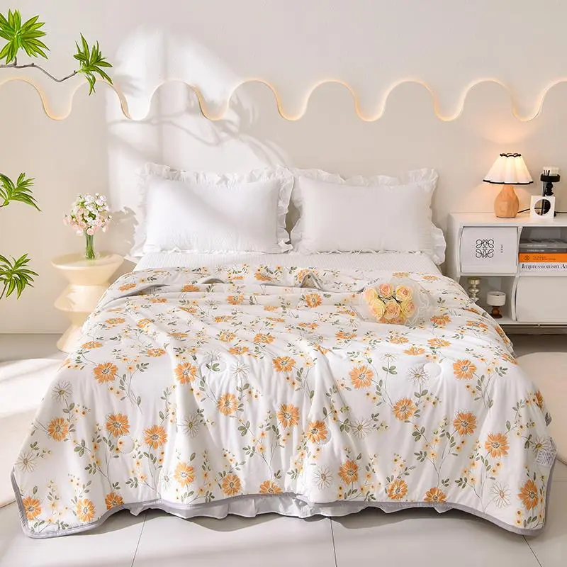 Floral Print Bedspread, 1 Count Soft Lightweight Fitted Sheet, Comfy Breathable Bedding for Home Bedroom Hotel 7