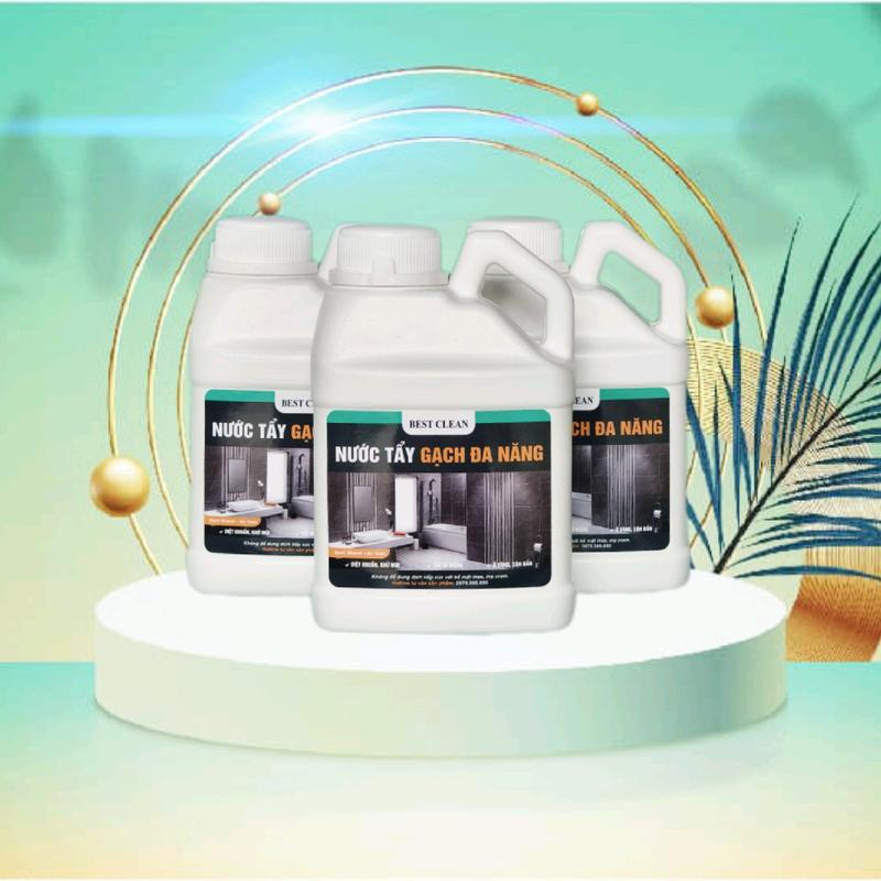 Combo 3 can nước tẩy gạch BESTCLEAN can 1 lít Làm Sạch xi măng, ố vàng cáu bẩn toilet 0