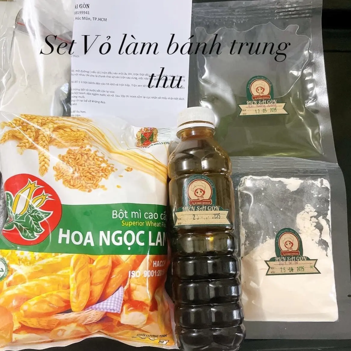 Set nguyên liệu làm bánh trung thu, set vỏ làm bánh trung thu, bánh nướng ( kèm hướng dẫn)