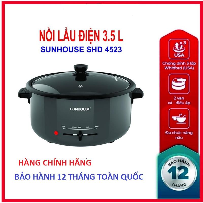 Nồi lẩu điện  đa năng SUNHOUSE SHD4523 dung tích 3,5 lít hàng chính hãng bảo hành 12thangs toàn quốc Nồi Điện Nấu Ăn