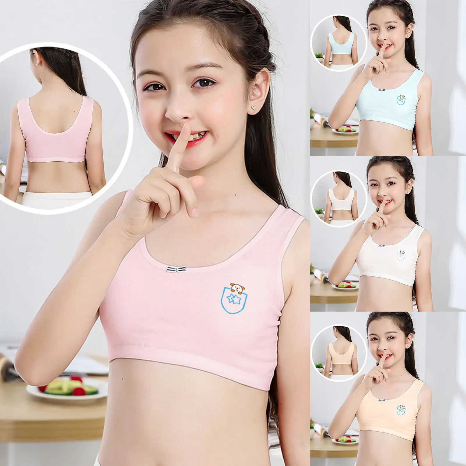 Đồ Lót Bé Gái, Áo Ngực Xốp, Áo Vest, Đồ Lót Trẻ Em, Quần Áo Lót Thể Thao