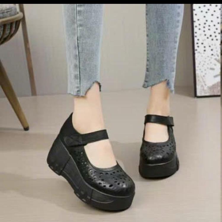   nd  Giày xuồng thổ 5229 da bò xuất âu quảng châu cao cấp 8cm hàng công ty tăng chiều cao êm ôm phom 