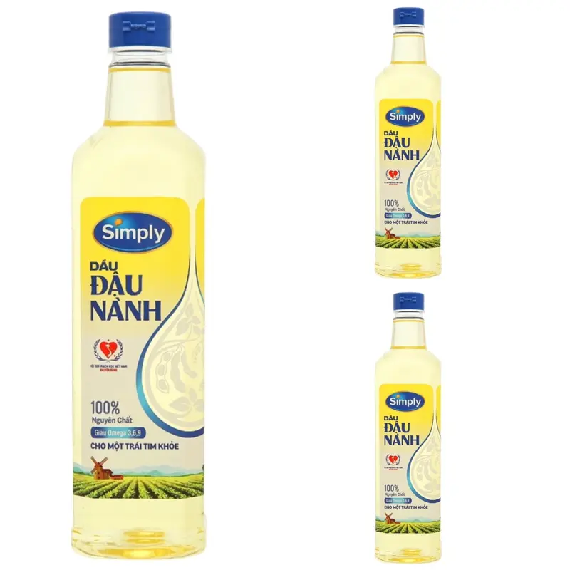 Combo 3 Chai Dầu Simply 1L Dầu Ăn 0