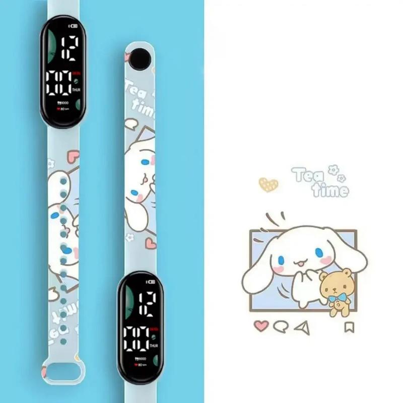 Đồng Hồ Điện Tử, Phim Hoạt Hình Anime Sanrio, Thiết Kế Pochacco Và Cinnamoroll, Phong Cách Kawaii Thích Hợp Cho Trẻ Em Và Học Sinh, Đồng Hồ Thể Thao LED, Silicon In Hình 9