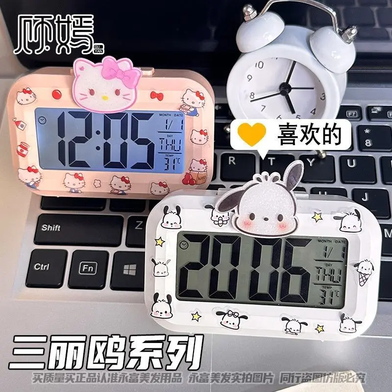 Alarm Clock Alarm Clock Hello Kitty Pacha Dog Mini Luminous Desk Clock Multi-Function Cute Mute Portable Student Desktop Clock Clock 10.27