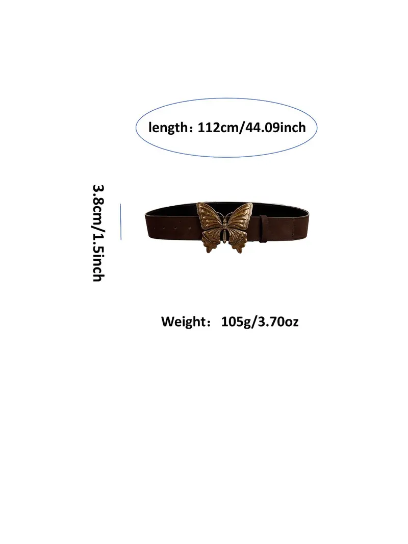 Product Introduction of Women's Vintage Butterfly Decor Western Belt, Fashionable Waistband for Jeans & Dress, Casual Waistband for Daily Use 1