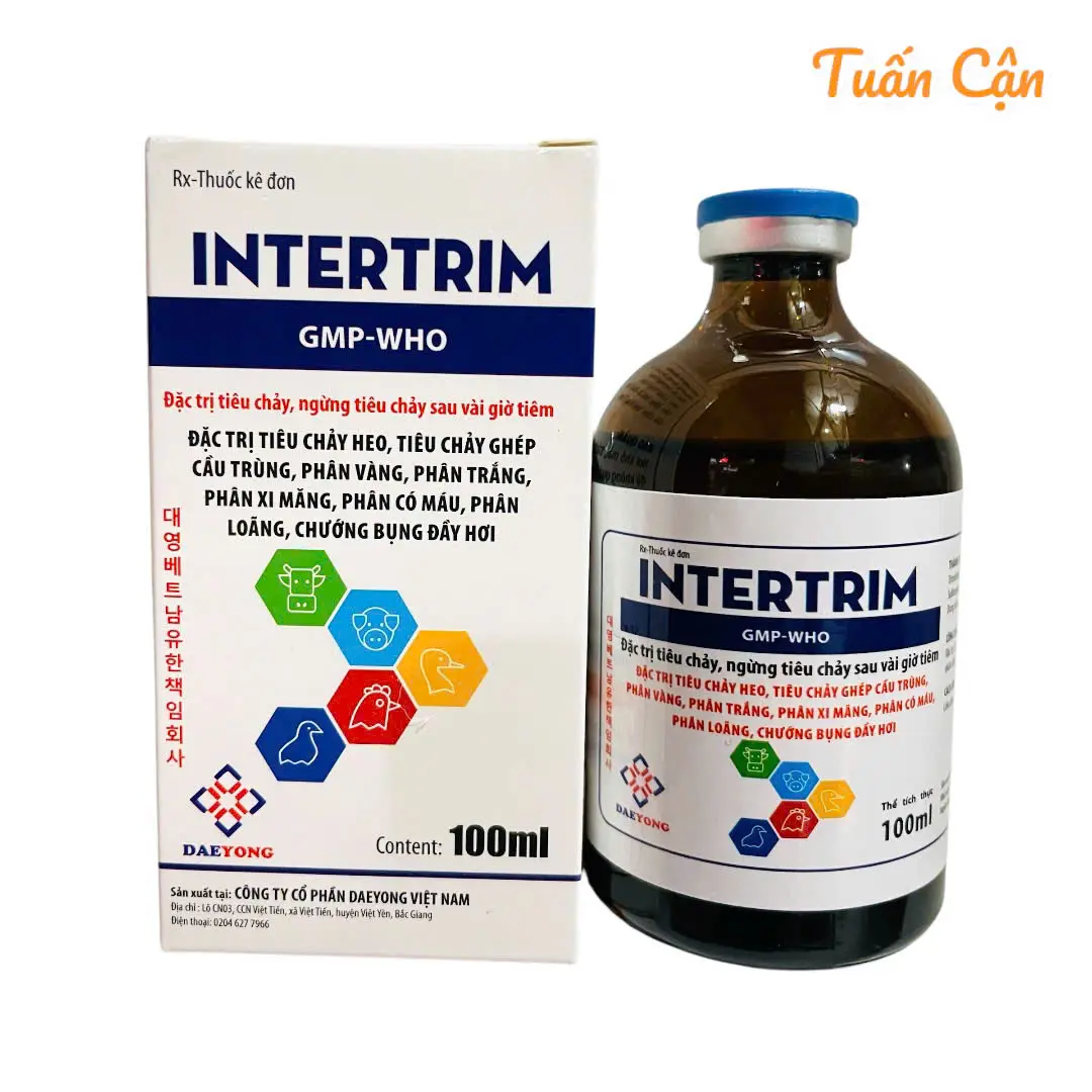 Daeyong Intertrim (20ml -100ml) Tiêu chảy phân xanh, phân trắng, phân nhớt vàng, chướng diều đầy hơi dùng cho thú cảnh, vật nuôi