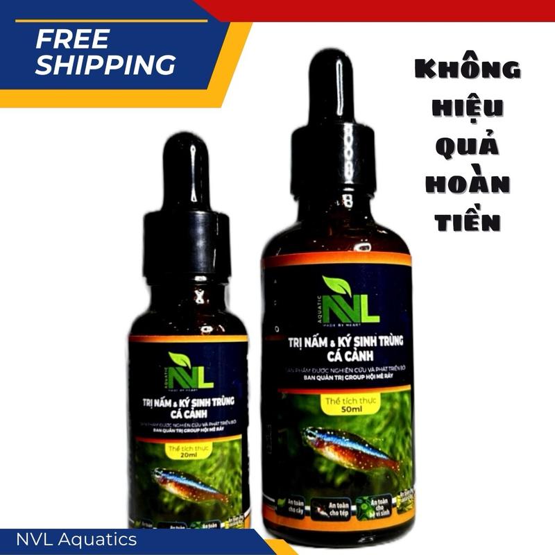 Dưỡng cá cảnh NVL - Hỗ trợ làm sạch Nấm và Ký Sinh cho cá cảnh - dung tích 20-50ml - không ảnh hưởng hệ vi sinh cá tầng đáy và thực vật trong hồ