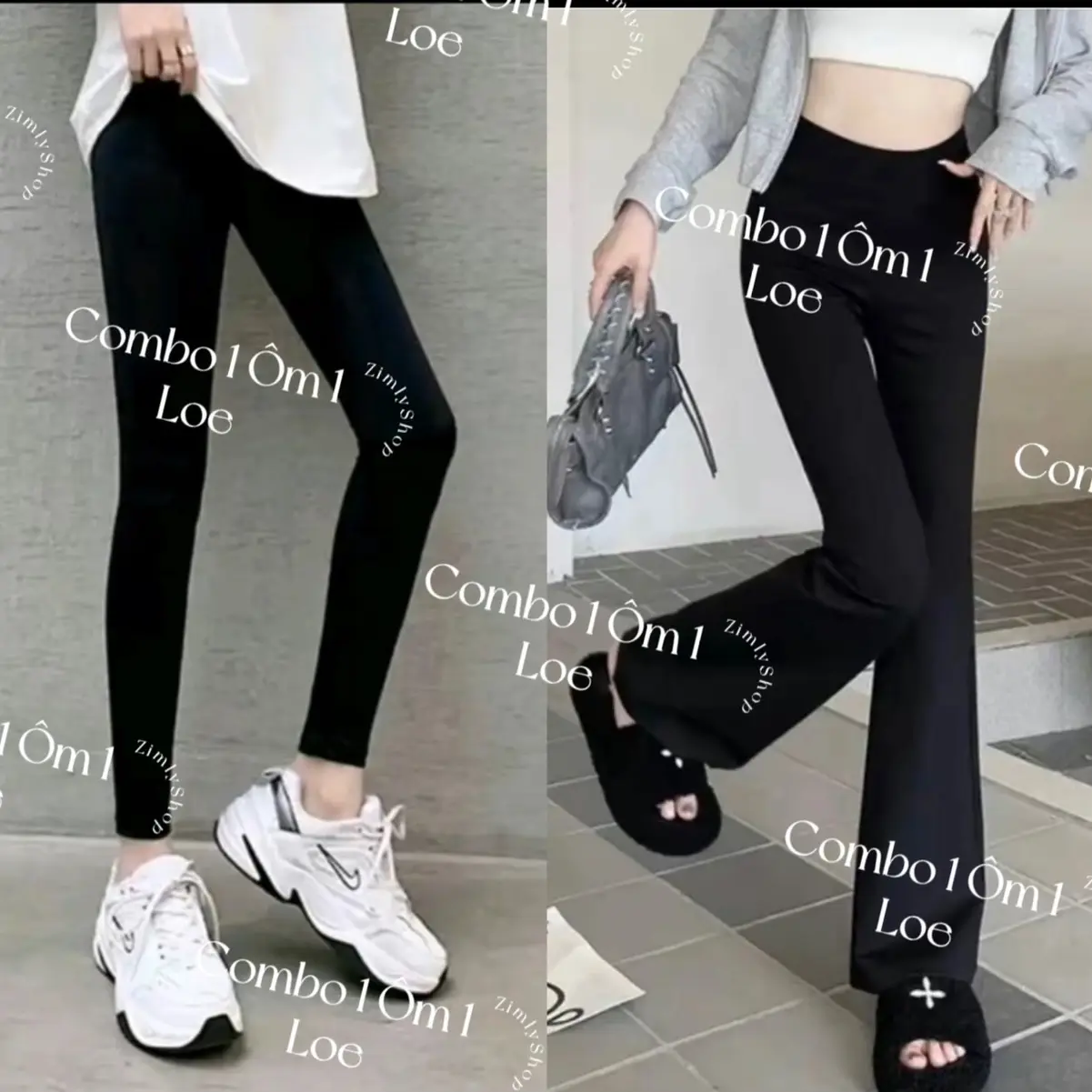 [COMBO: LOE+ÔM),chất Cotton đanh ,mịn mát cạp cao ,mặc thoải mái Nữ( ôm 4 túi ) ( loe 2 túi )