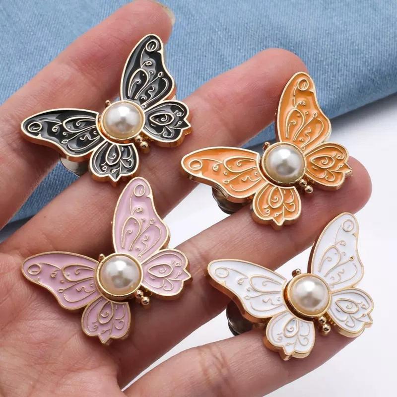 Butterfly Design Waist Buckle, 6 Counts/set Detachable Waist Button, Jeans Waistline Change Big Small Waist Artifact, Sewing Supplies 0