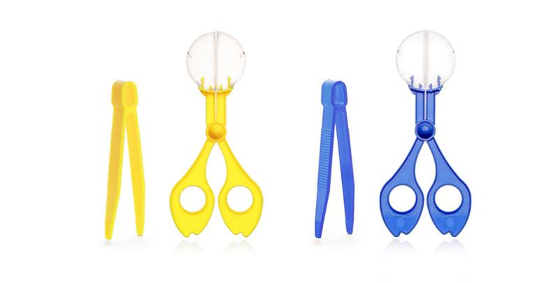 Product Introduction of 4Pcs Children's natural exploration  fine motor training tweezers insect catching clips scissors insect clips 4