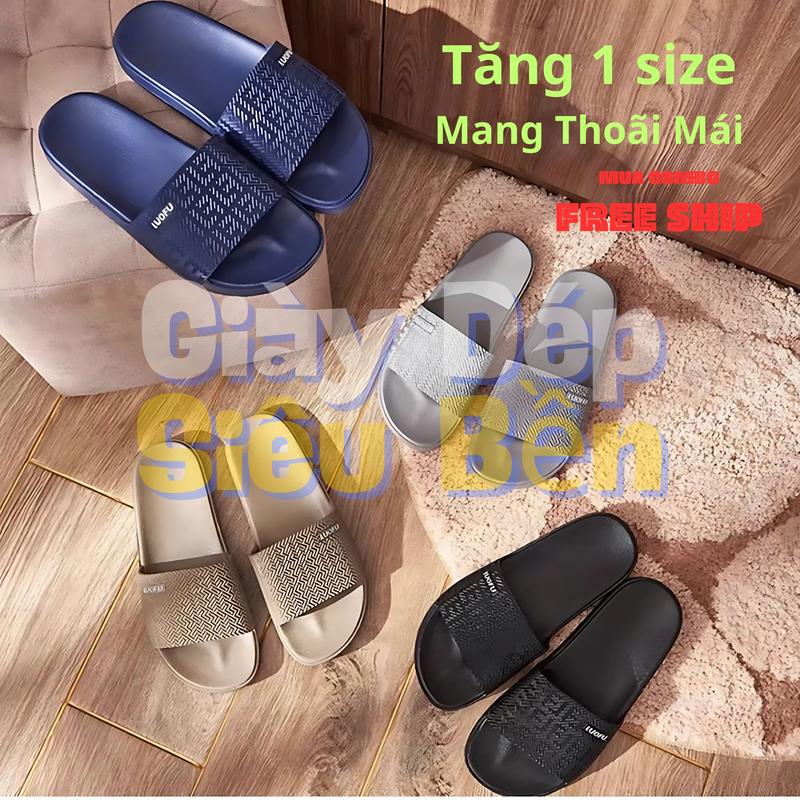 Dép Lê Luofu Cao Su PVC Đúc Nguyên Khối Siêu Bền Đẹp Nam Nữ Quai Ngang (Tăng 1 size) Slipper DéP Đế Bằng giay depsieuben Nhung
