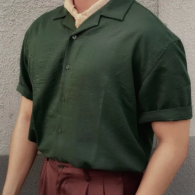 Áo Sơ Mi Linen Nam Tay Ngắn Cuban CigarCraft Form Relaxed SMID0194 3