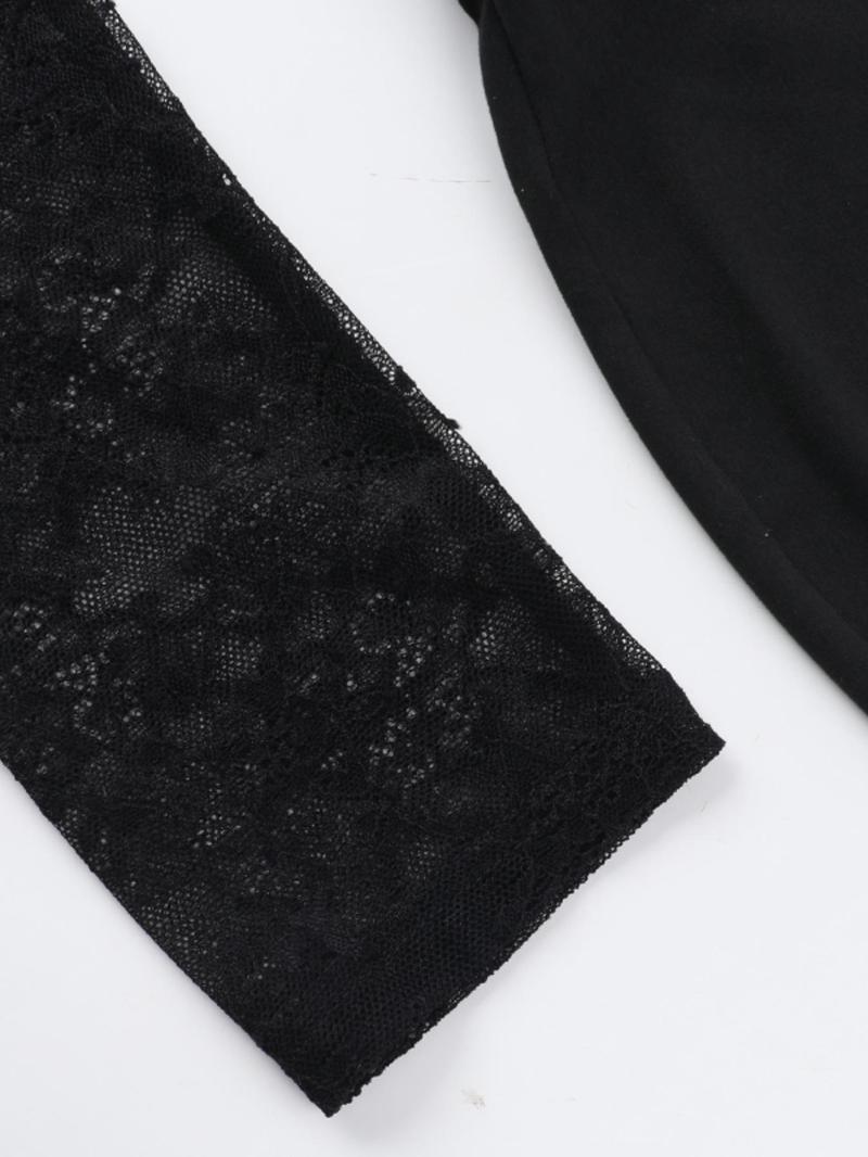 Product Introduction of Women's  Lace Sheer Top & Skirt Two-piece Set, Long Sleeve Top & Skirt, Ladies Clothes for Spring & Fall Valentine's Day, gift 7