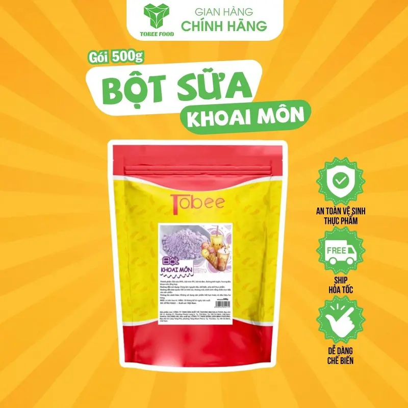 Bột Khoai Môn Tobee - Pha Latte, Trà Sữa Khoai Môn - Gói 500g - Thơm Ngon - Tiện lợi -  TOBEE FOOD bột khoai môn tobee, khoai môn latte 3