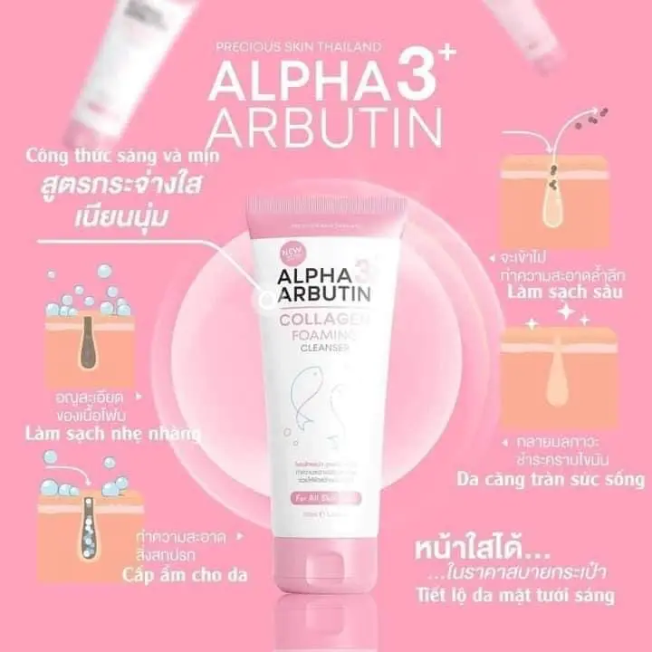 Sữa rửa mặt Alpha Arbutin Thái Lan 1