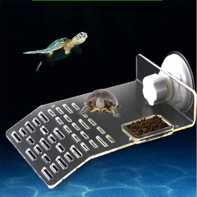 Aquarium Feeder Platform Decoration Bock Crawler Acrylic Sun Roof Terrace Climb Tortoise Aquarium Float Decoration Food Feeding