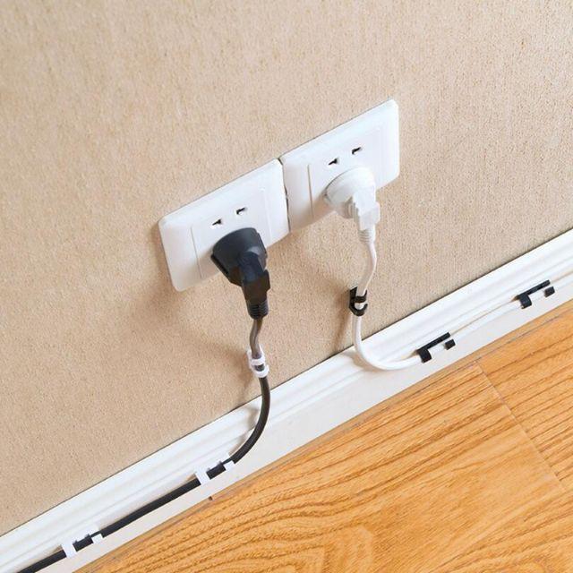 Vỉ 20 Nẹp Cố Định Dây Điện, Dây Sạc Điện Thoại Bằng Nhựa Trong Suốt 7