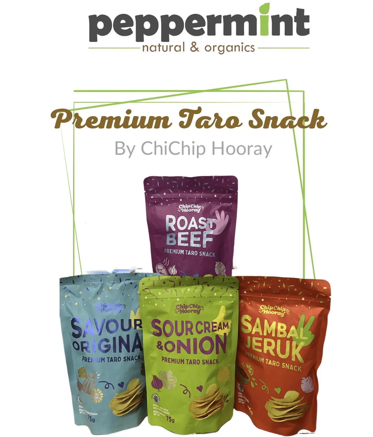 ChipChip Hooray Premium Taro Snack (75 gr) / Keripik Taro Premium