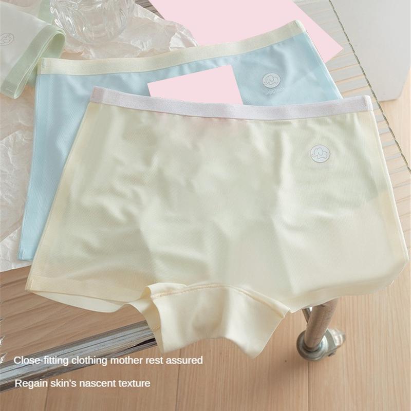 Product Introduction of dingzhenkeji13 【COD】 2025 comfortable breathable 7A Cotton Crotch Comfortable Breathable Girls Boxer Shorts Ice Silk Contrast Color Letter Elephant High Elastic Childrens Underwear Female 26
