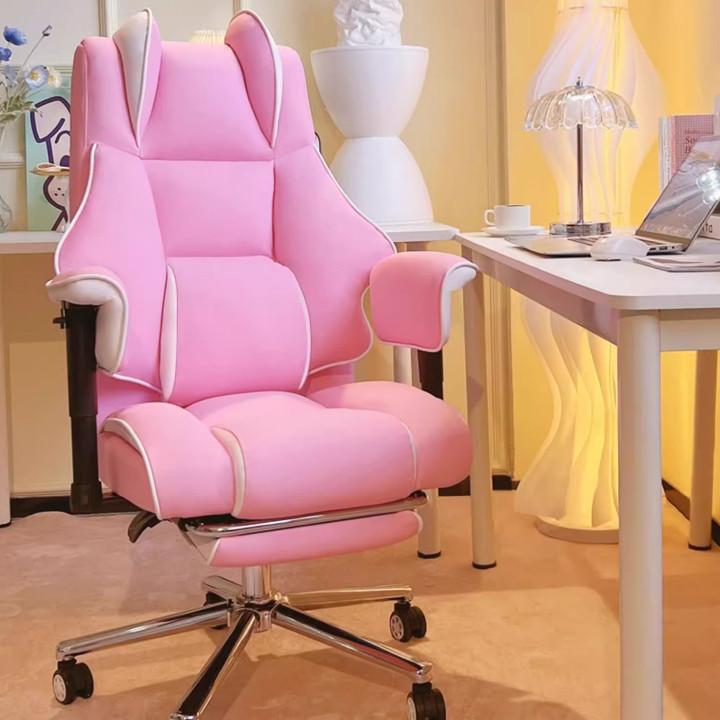 Ghế gaming cao cấp, ghế văn phòng có gác chân xoay 360 độ, Dày dặn, nâng hạ, ngả lưng phong cách Hàn Quốc 9