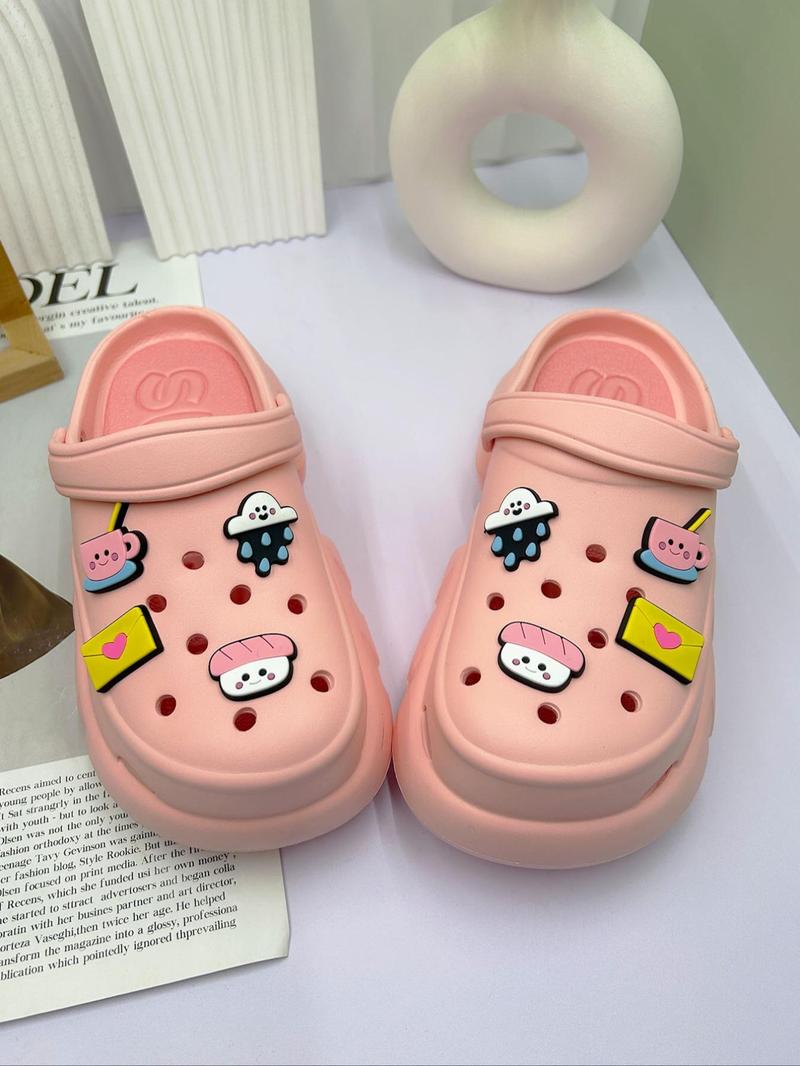 Product Introduction of Women's Cute Cartoon Charm Decorated Clogs, Casual Soft Comfortable Home Slippers, Non-slip Slippers for Indoor & Outdoor Wear, Walking Shoes 3