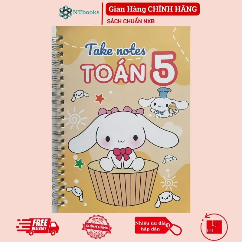 Sách - Số tay Takenote lớp 5: Toán + Tiếng Việt + Tiếng Anh 3-12 khổ A5 (Phiên Bản Mới Nhất) - TV 1