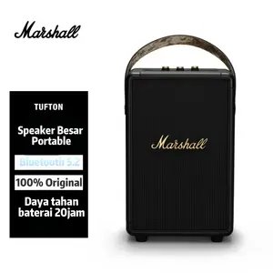 Marshall TUFTON Speaker Besar Portable Bluetooth 5.2 100% Original Dengan Daya Tahan Baterai 20 Jam Suara Multi-Darah