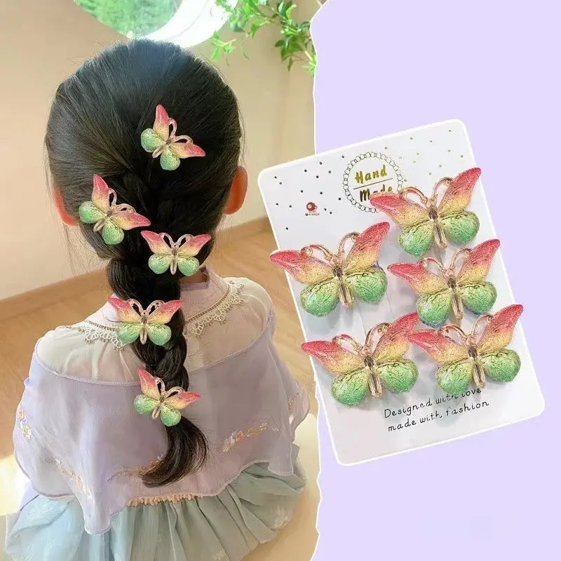 5PCS / SET JEPITAN RAMBUT ANAK MODEL KUPU KUPU CRYSTAL MEWAH / AKSESSORIS HAIRCLIP ANAK BUTTERFLY KOREAN PREMIUM