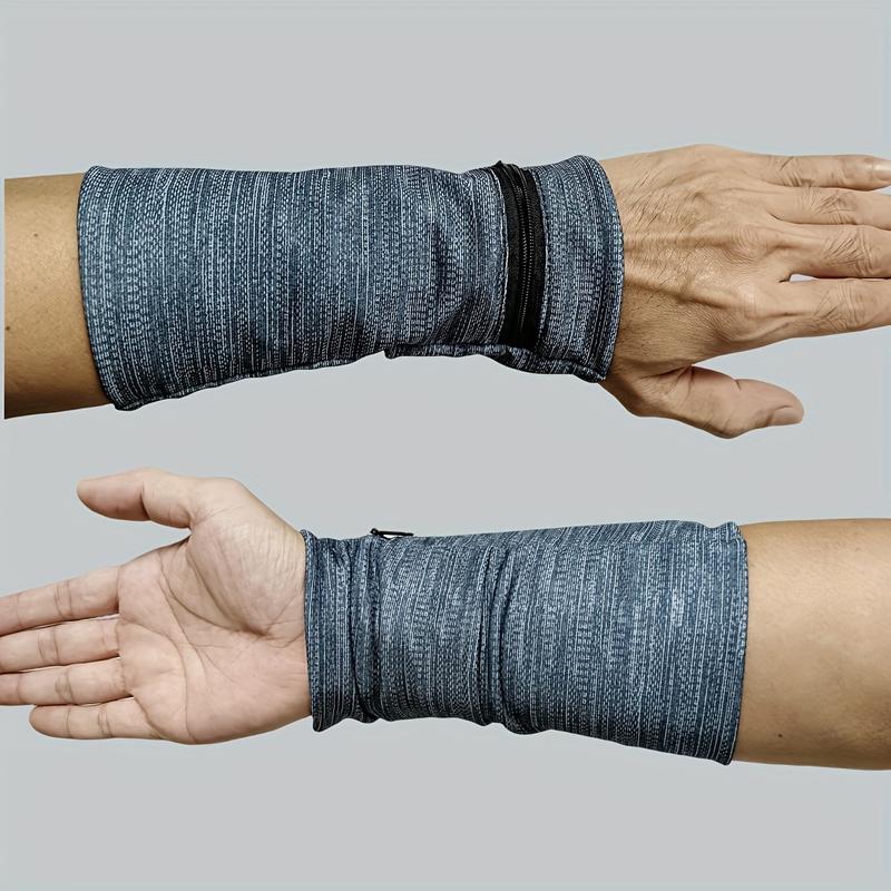 Unisex Running Hand Wrist Guard Storage Bag, Zipper Sweat Band Wrist Support Wristband Sweatband Wrist Wallet, Suitable For Gym Fitness Workout Running Jogging 3