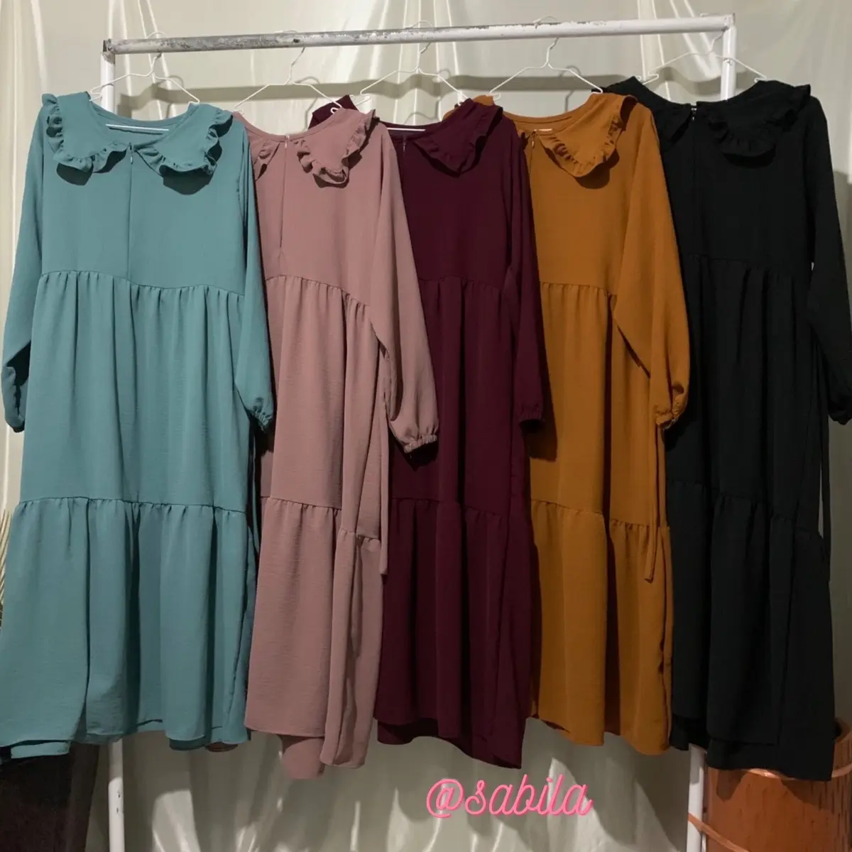 AULA Midi Dress JUMBO Crinkle Airflow by Sabilakiyowo Gamis Nyaman Gamis Nyaman Muslim