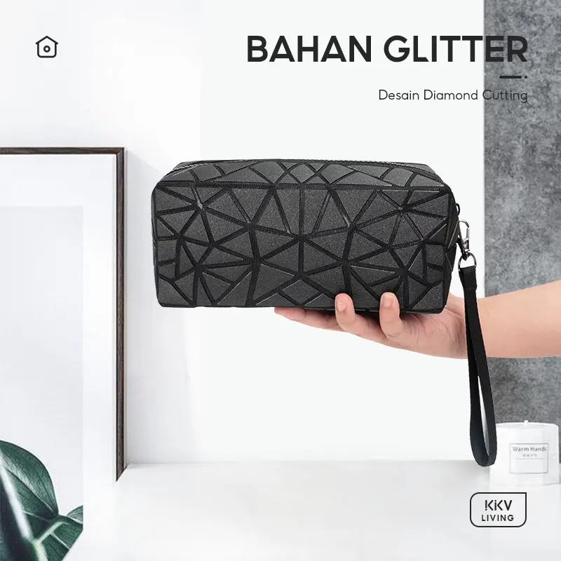 OHSOME - La motti Diamond / Rectangular Diamond Cosmetic Bag Black 6