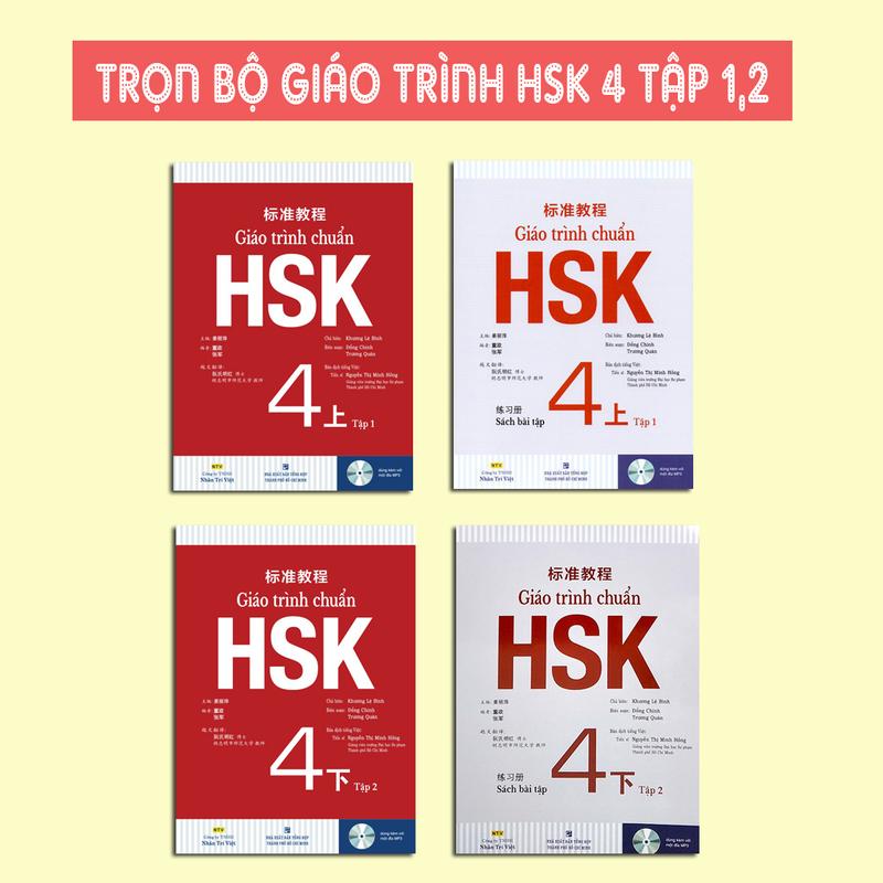 Sách - Giáo Trình Chuẩn HSK 4 Tập 1,2 Giáo Trình + Bài Tập ( Bản Đen Trắng Lẻ Tuỳ Chọn )