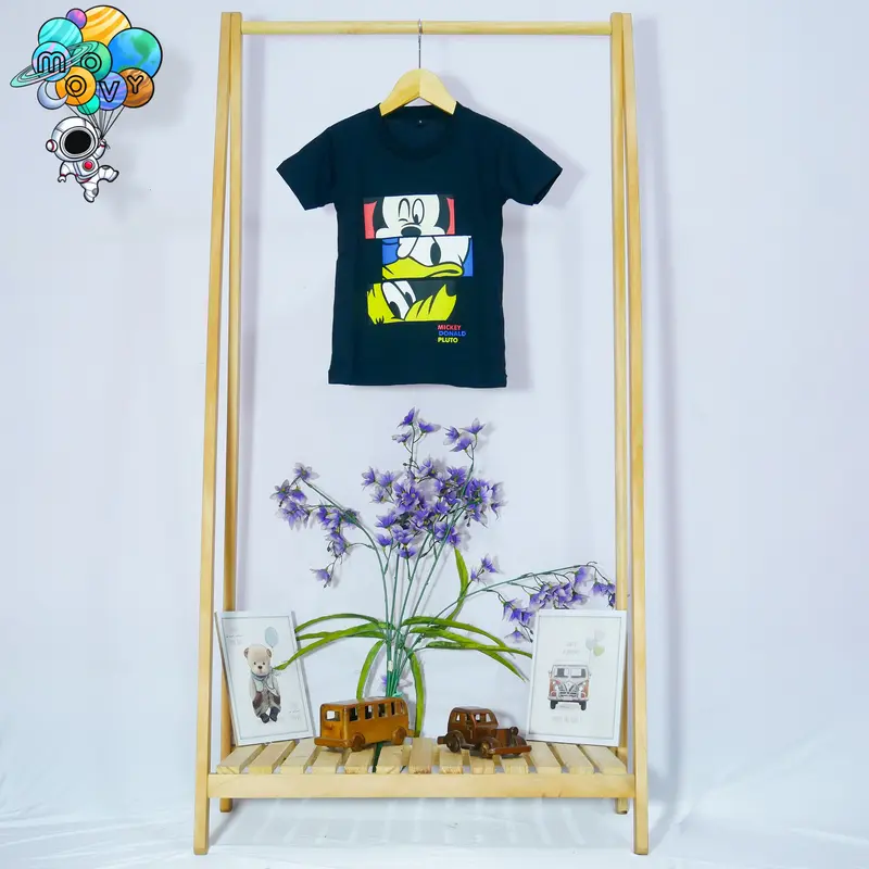 Atasan Anak Laki Perempuan Unisex Usia 1 - 8 Tahun Motif Kartun Bahan Cotton Combed 30S Sablon Plastisol 8