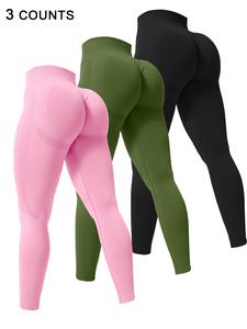 Women's Solid Color Sports Leggings, Sporty Comfy Breathable High Stretch Yoga Leggings, Ladies Sportswear for Gym Yoga Fitness