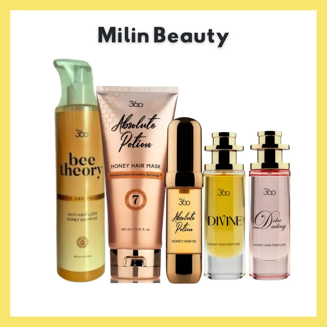 360 Haircare Bee Theory Anti-Hair Loss Honey Shampoo (300ml)/Absolute Potion Honey Hair Oil (50ml) Conditioner