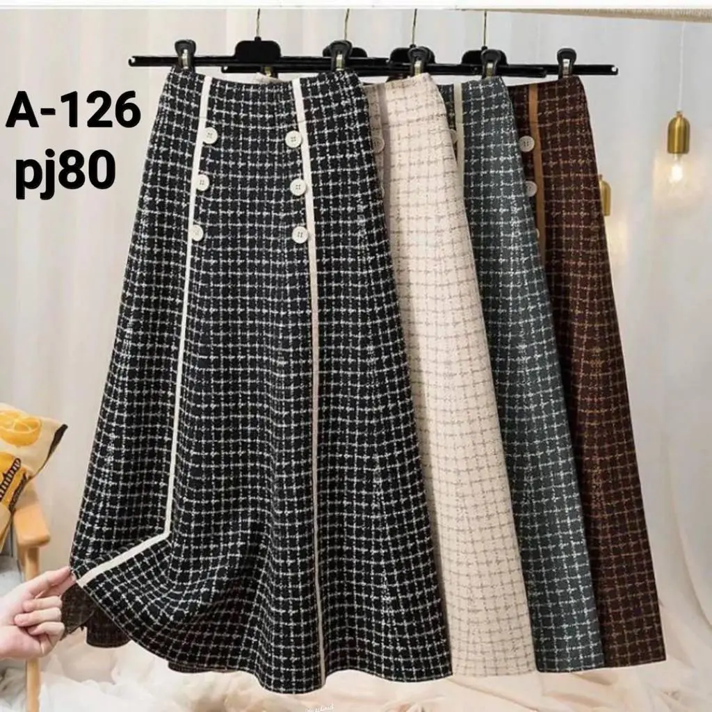 Rok rajut import 126 A-Line Fit Casual