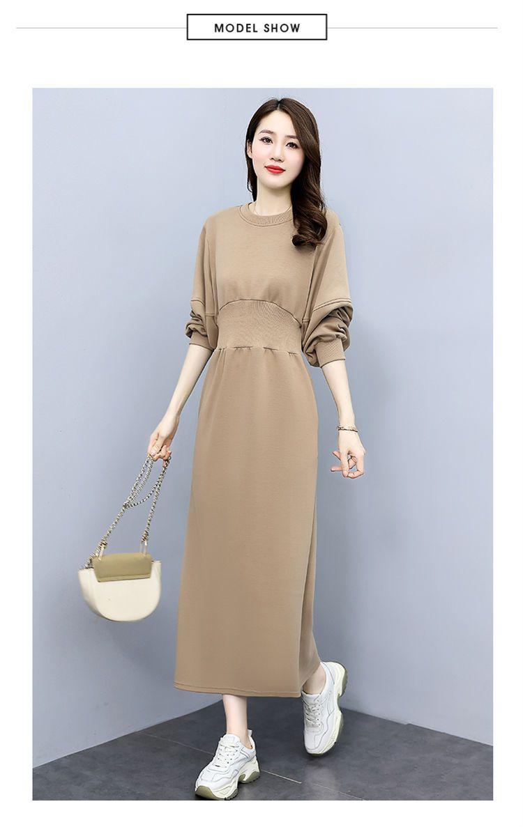 Product Introduction of Váy Len, Cao Cấp, Ôm Sát Eo, Thanh Lịch, Thích Hợp Cho Mùa Đông, Váy Bó Sát Phong Cách Thường Ngày Màu Trơn Cổ Tròn, Tay Dài, Váy Sang Trọng 14