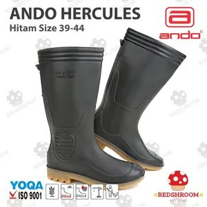 Sepatu Boot Tinggi ANDO HITAM Boots Karet Lentur Ringan Nyaman Lokal Kebersihan